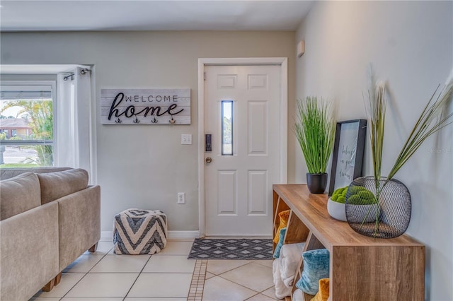 view of tiled foyer entrance