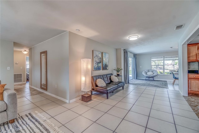 view of tiled living room