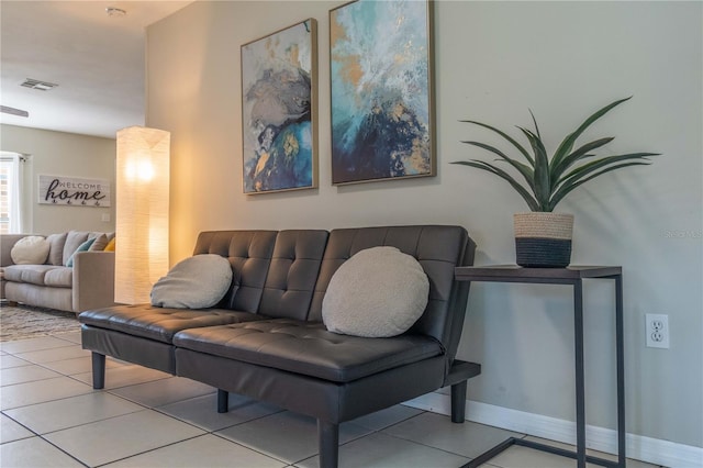 view of tiled living room