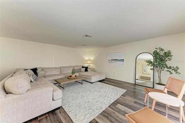 living room featuring hardwood / wood-style floors