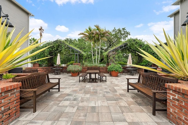 view of patio / terrace with a gazebo