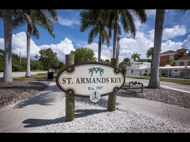 view of community sign