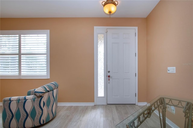 foyer entrance featuring light hardwood / wood-style flooring