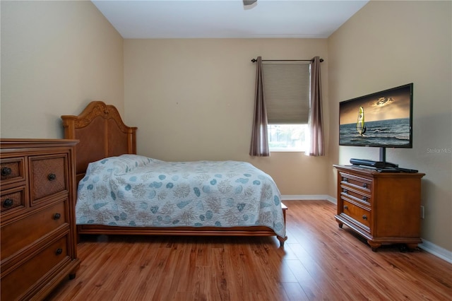 bedroom featuring light wood-type flooring