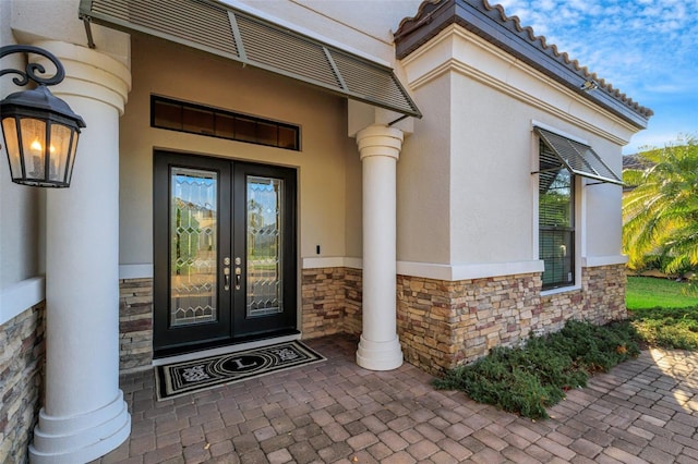 entrance to property with french doors