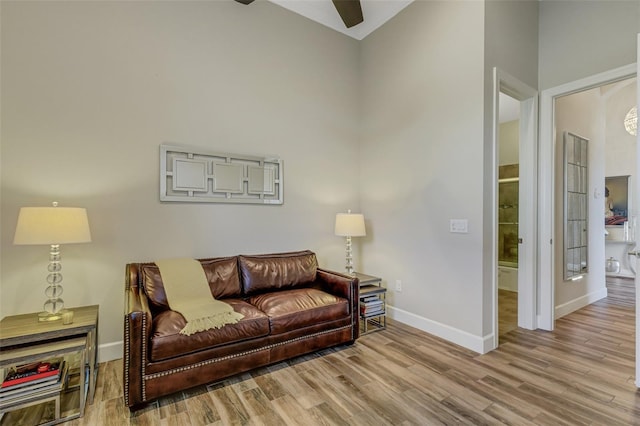 living room featuring light hardwood / wood-style floors