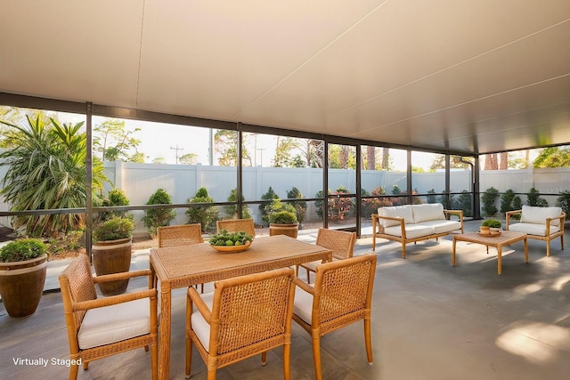 view of sunroom