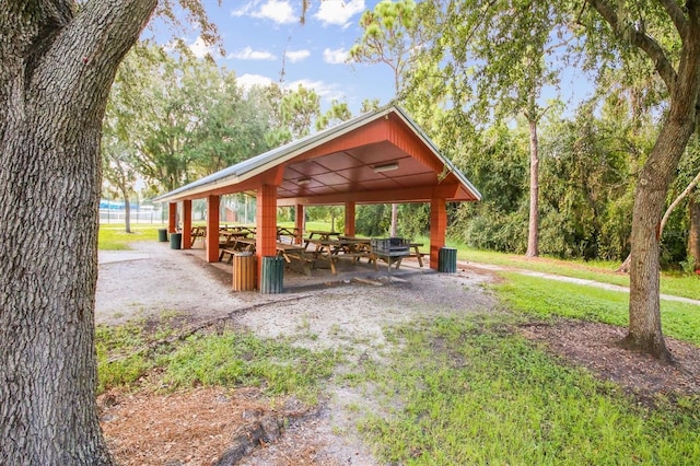 view of community featuring a gazebo