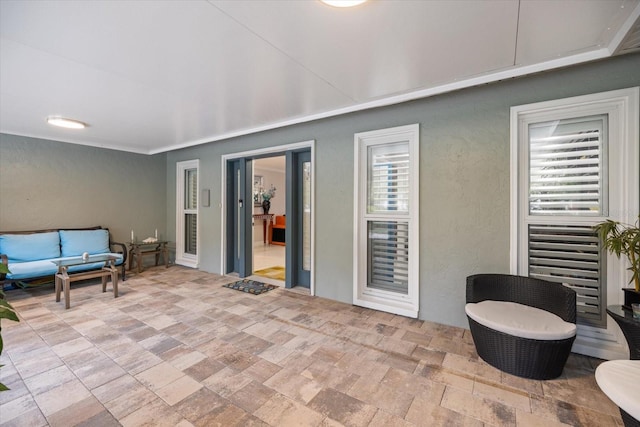 view of patio featuring an outdoor living space