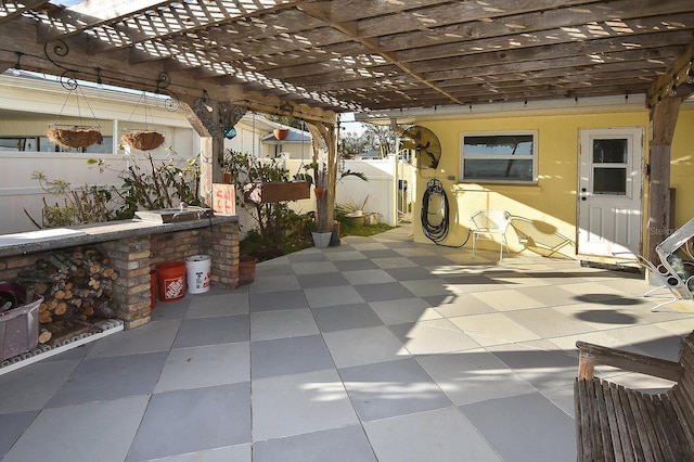 view of patio / terrace with a pergola