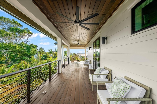 deck with an outdoor living space