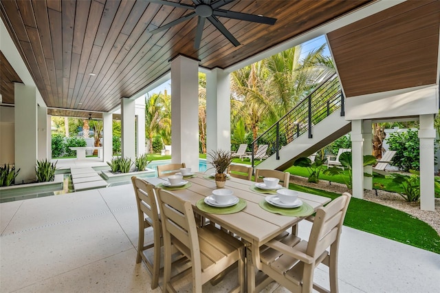 view of patio / terrace with ceiling fan