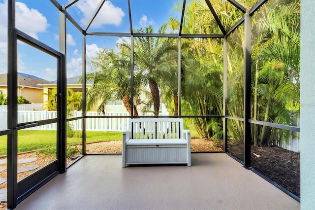 view of unfurnished sunroom