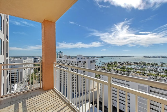 balcony with a water view