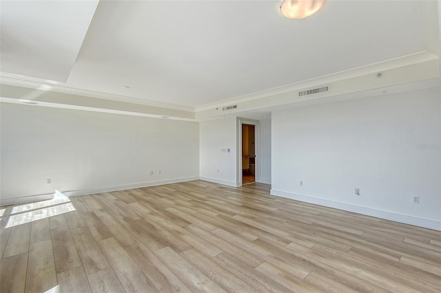 empty room featuring light wood-type flooring