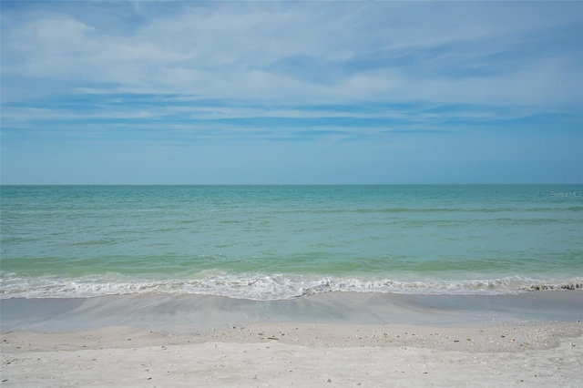 property view of water with a beach view