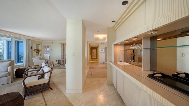 reception area with indoor wet bar