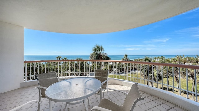 balcony with a water view