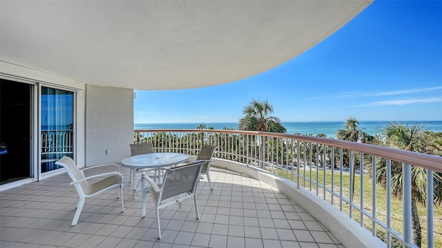 balcony with a water view