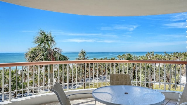 balcony with a water view