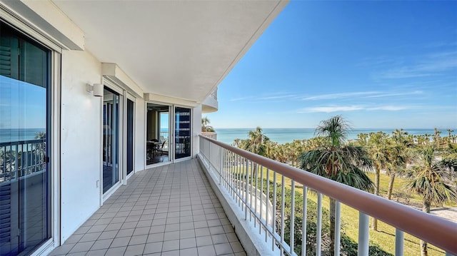 balcony with a water view