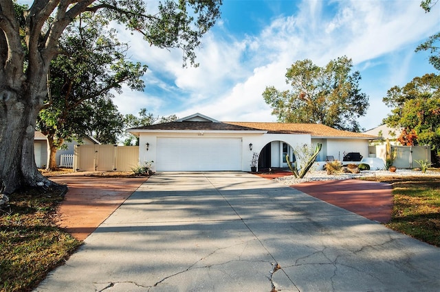 view of front facade with a garage