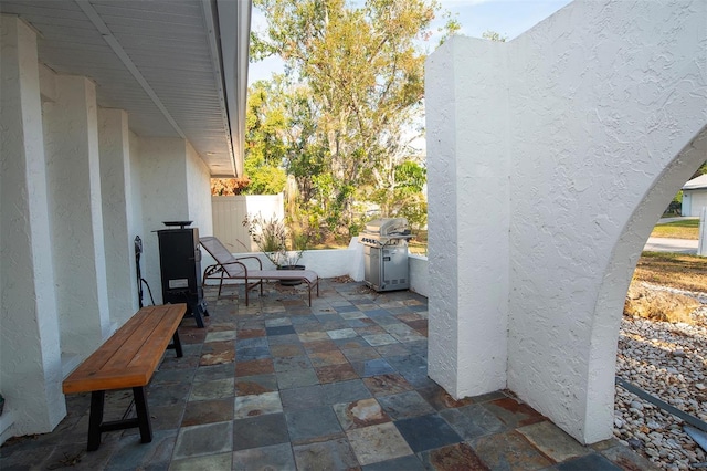 view of patio / terrace with a grill