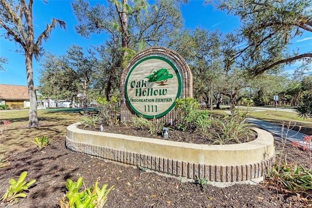 view of community sign