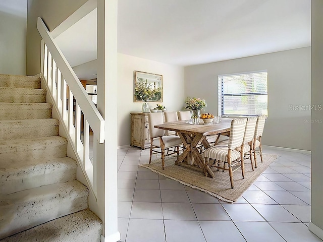 view of tiled dining area