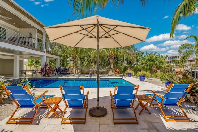 view of pool with a patio area