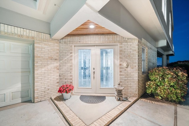 entrance to property with french doors