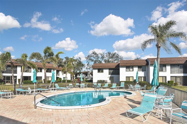 view of pool with a patio area