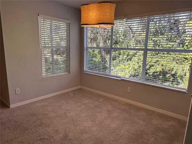 carpeted empty room featuring a healthy amount of sunlight