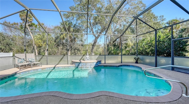 12471 Natureview Cir, Bradenton, FL 34212 - view of pool featuring a lanai, a patio, and view of scattered trees