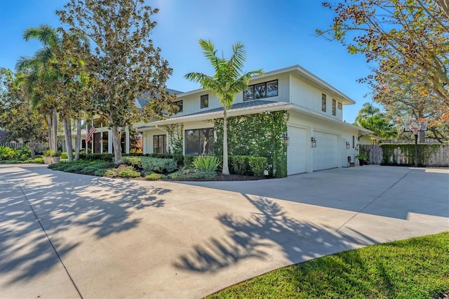 view of front of home with a garage