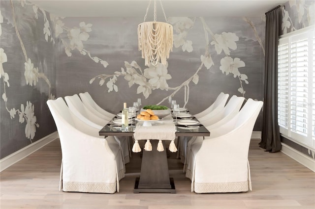 dining room with wood-type flooring