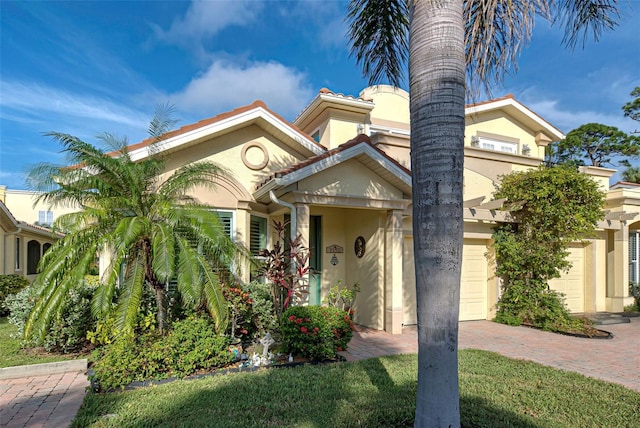 view of front of house with a garage