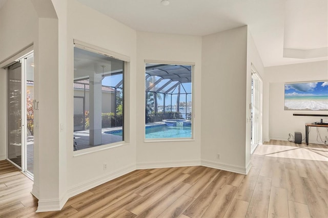 foyer entrance featuring light hardwood / wood-style floors