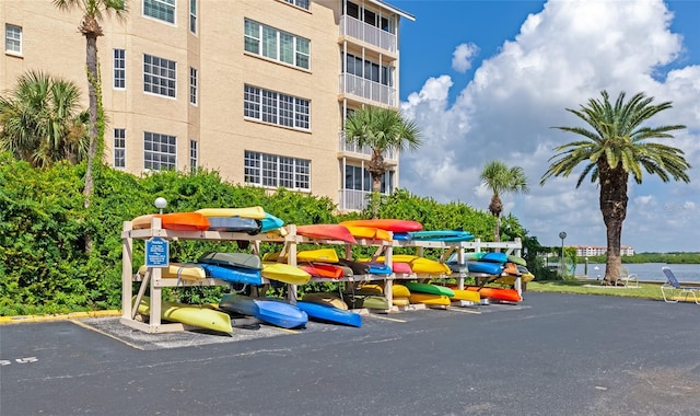 exterior space featuring a water view