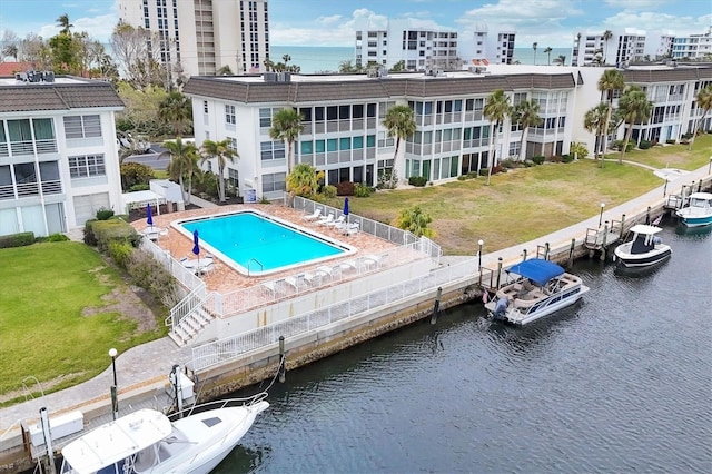 exterior space featuring a water view