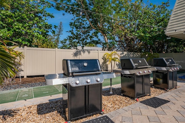 view of patio / terrace with a grill