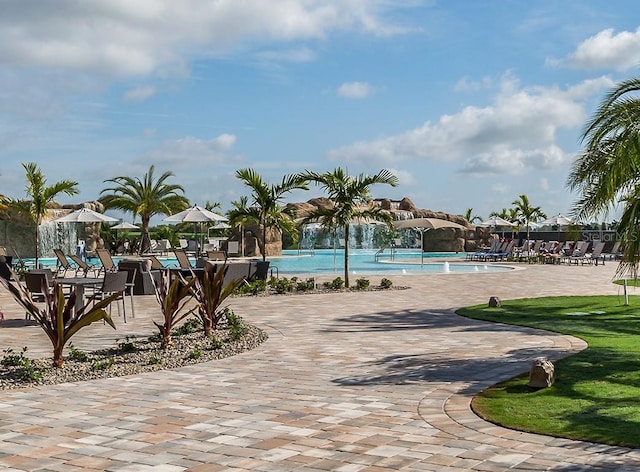 view of pool with a patio