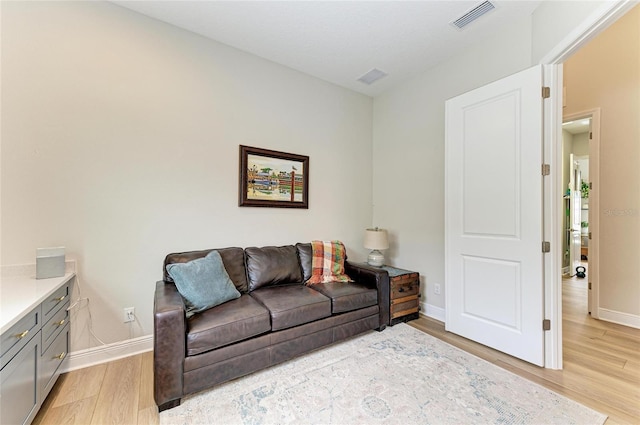 living room featuring light hardwood / wood-style flooring