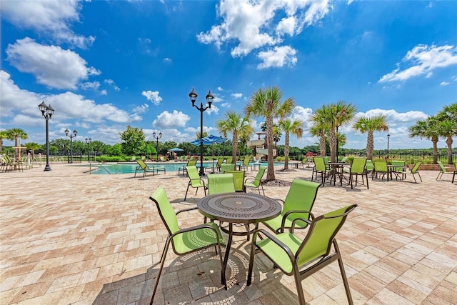 view of patio / terrace with a community pool