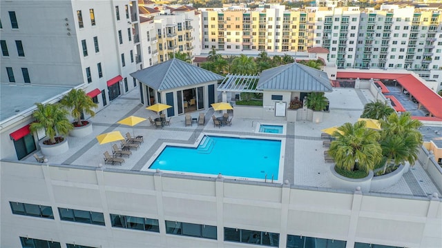 view of pool with a patio area