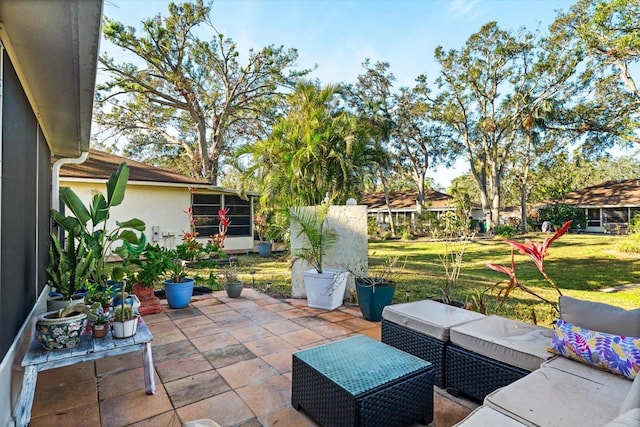 view of patio with an outdoor hangout area