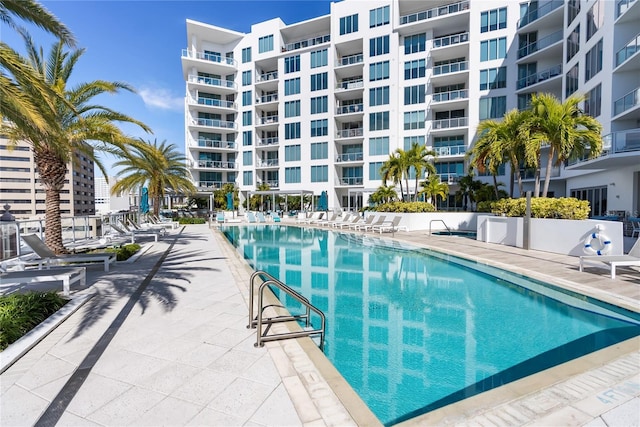 view of pool with a patio