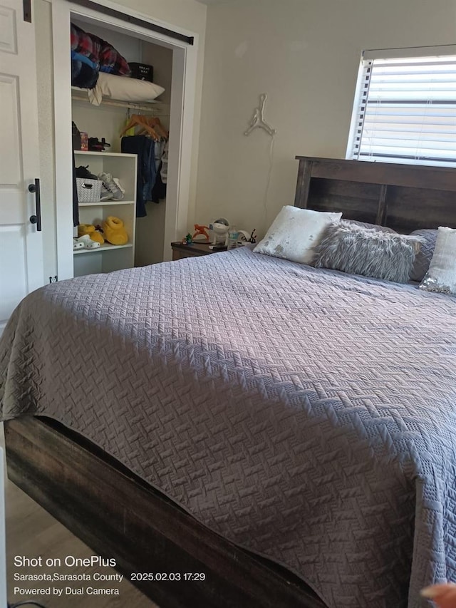 bedroom with a closet