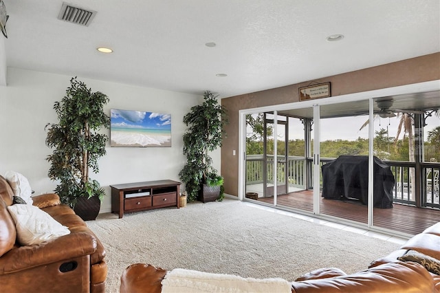 living room with carpet flooring