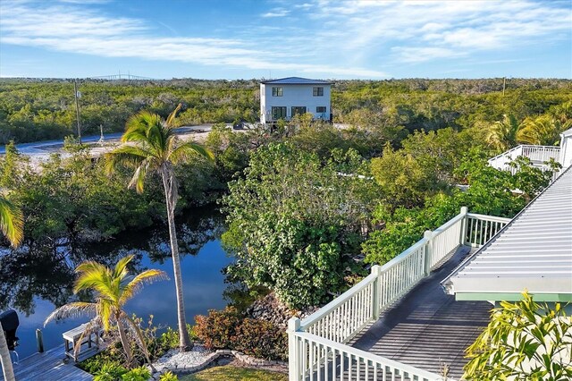 exterior space featuring a water view